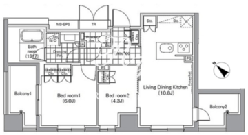 パークハビオ赤坂 509 間取り図