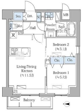 グランドマークレジデンス大森 401 間取り図