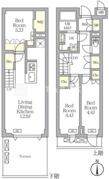 アジールコート都立大学 208 間取り図