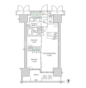 ブルックサイドレジデンス木場 1231 間取り図