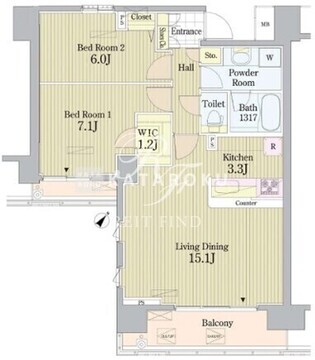 プライムアーバン東中野コート 910 間取り図