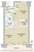 プライムアーバン東中野コート 319 間取り図