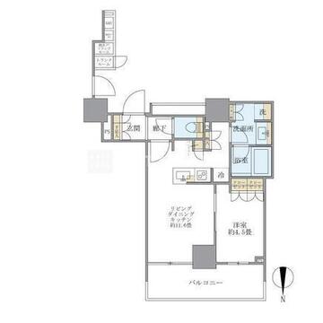 ブリリアタワー上野池之端 1511 間取り図