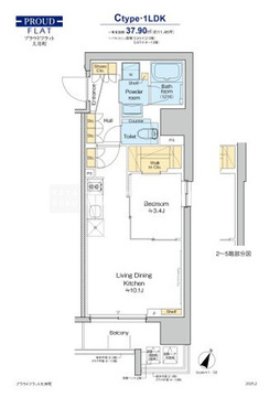 プラウドフラット大井町 203 間取り図