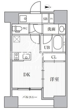 カバナプラス新富町 402 間取り図