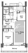 ブリリアイストタワー勝どき 16階55.04㎡ 間取り図