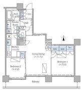 リバーポイントタワー 1206 間取り図