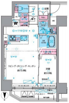 ジェノヴィア南千住スカイガーデン 303 間取り図