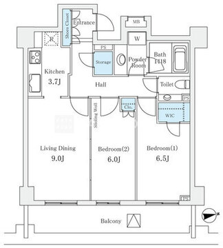 グレンパーク駒場 E-907 間取り図