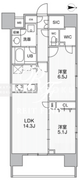 ザ・パームス熊野前 703 間取り図