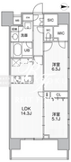 ザ・パームス熊野前 803 間取り図