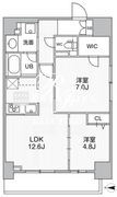 ザ・パームス熊野前 902 間取り図