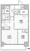 ザ・パームス熊野前 1002 間取り図