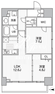 ザ・パームス熊野前 1002 間取り図
