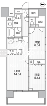 ザ・パームス熊野前 1203 間取り図