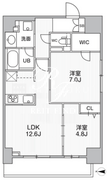 ザ・パームス熊野前 901 間取り図