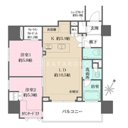 ザ・パークハウス谷中道灌山テラス 1401 間取り図
