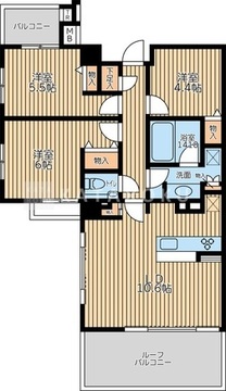 HF学芸大学レジデンス2 502 間取り図