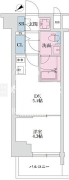 スプランディッド四ツ木 304 間取り図