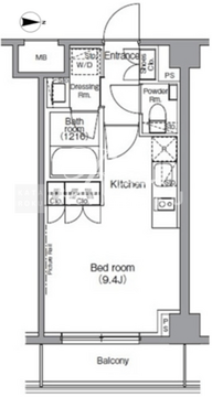 ディームス麻布狸穴町 403 間取り図
