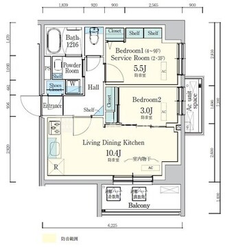 デュオフラッツ東品川 －OTO－ 201 間取り図