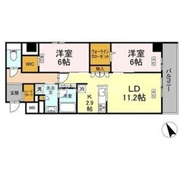 ロイジェント平井 206 間取り図