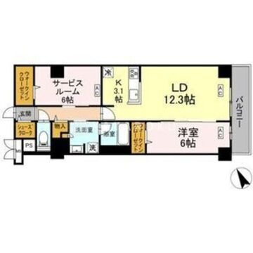 ロイジェント平井 208 間取り図