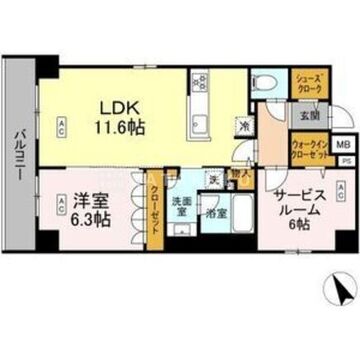 ロイジェント平井 601 間取り図