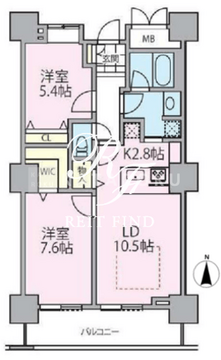 ロイヤルパークスタワー南千住 1810 間取り図