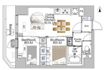 ザ・ライオンズフォーシア赤羽 305 間取り図