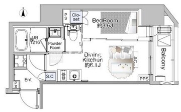 ザ・ライオンズフォーシア赤羽 401 間取り図