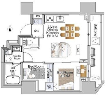 ザ・ライオンズフォーシア赤羽 403 間取り図