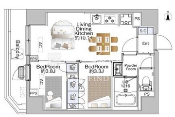 ザ・ライオンズフォーシア赤羽 405 間取り図