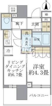 ブリリア秋葉原 604 間取り図