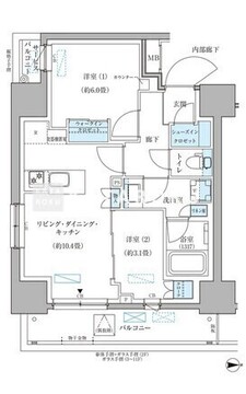 パークアクシス住吉ガーデンスクエア 801 間取り図