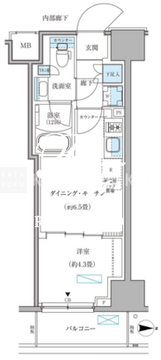 パークアクシス住吉ガーデンスクエア 1104 間取り図