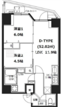 エスレジデンス蔵前 1002 間取り図