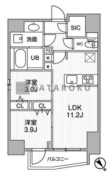 エスレジデンス目黒大岡山ブレサ 101 間取り図