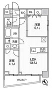 エスレジデンス目黒大岡山ブレサ 203 間取り図