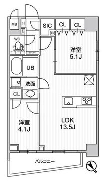 エスレジデンス目黒大岡山ブレサ 203 間取り図