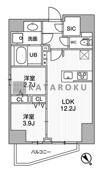 エスレジデンス目黒大岡山ブレサ 301 間取り図