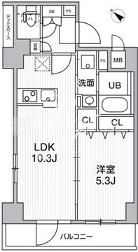 エスレジデンス目黒大岡山ブレサ 304 間取り図