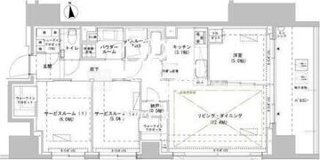 パークスフィア牛込神楽坂 905 間取り図