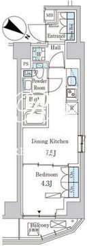 パークアクシス赤坂山王 1402 間取り図