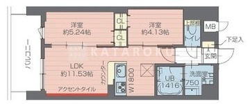 プレジオ西日暮里ノース 802 間取り図