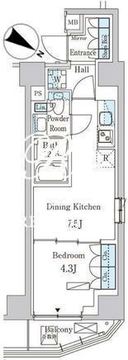 パークアクシス赤坂山王 1502 間取り図