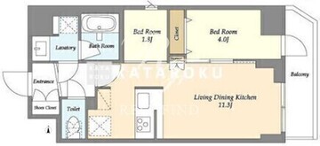 リテラス錦糸町ウエスト 1202 間取り図