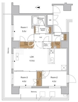 RJRプレシア王子神谷 611 間取り図