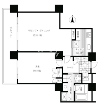 リバーポイントタワー 1311 間取り図