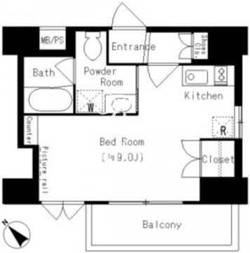 レジディア恵比寿 603 間取り図